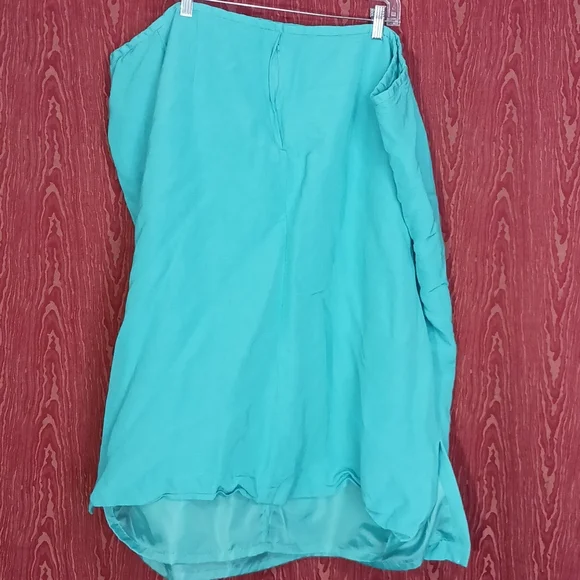 LEVINE CLASSIC 2 Piece Teal 3/4 Sleeve Collarless Button Skirt Suit Womes 20W/30 - Picture 8 of 16